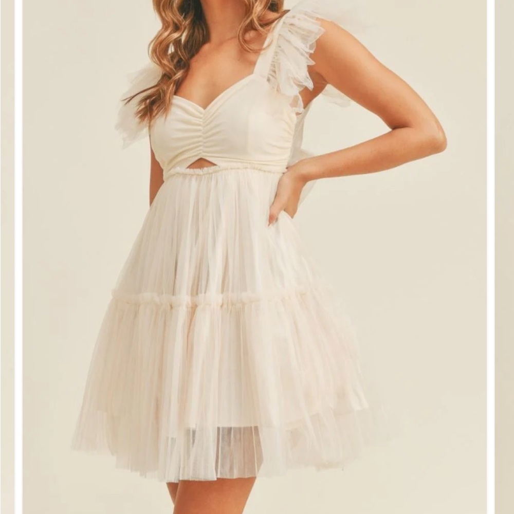 Tulle Mini Dress with Bow